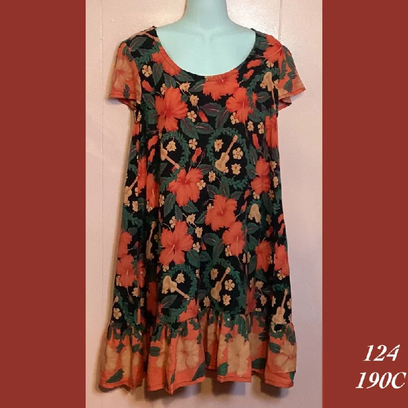 124 - 190C , Ruffle cap sleeved dress