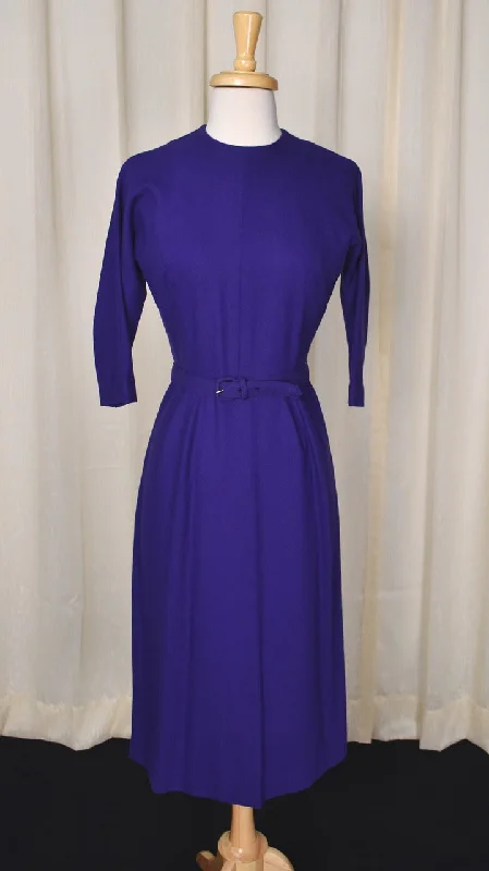 1960s Vintage Purple Bombshell Sheath Dress