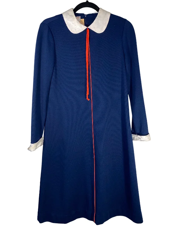 1970s Peter Pan Collar Madeline Style Dress by David Warren