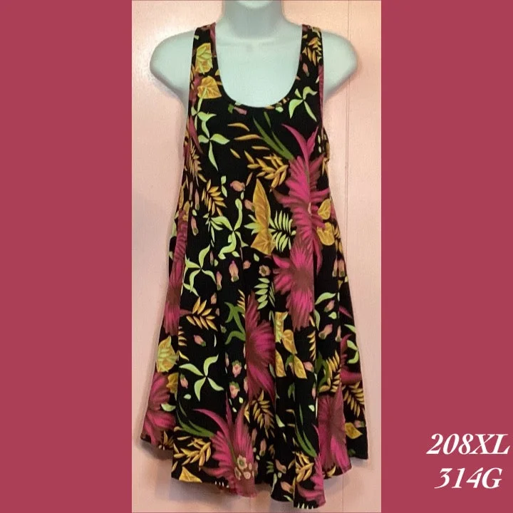 208XL - 314G , Swing tank dress with pockets
