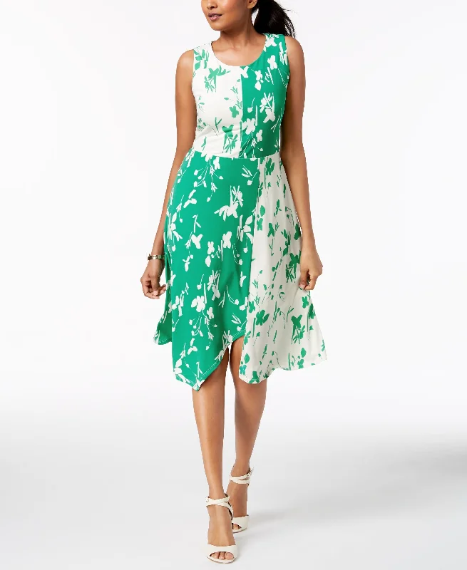 Alfani Asymmetrical Colorblocked Dress