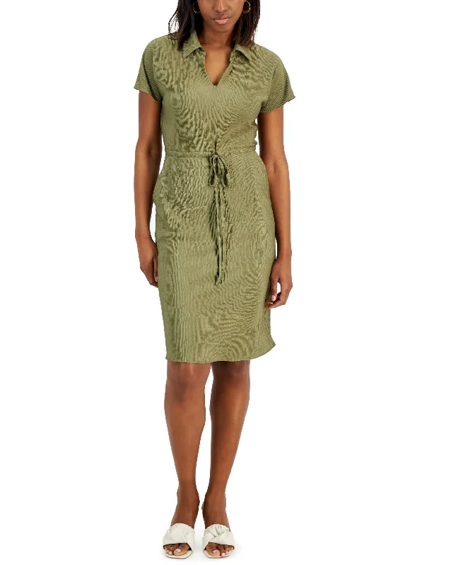 Alfani Textured Drawstring Dress