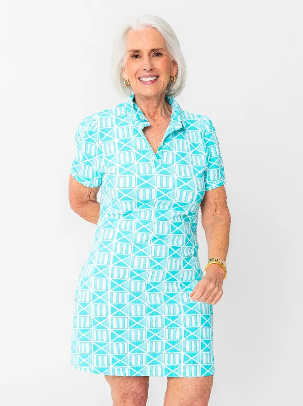 Bars Polo Dress - MAHI GOLD in Capri