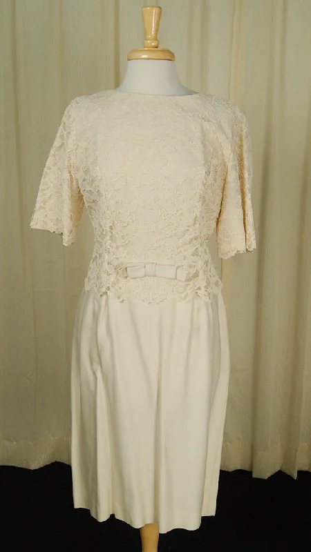 1960s Cream Lace Dress