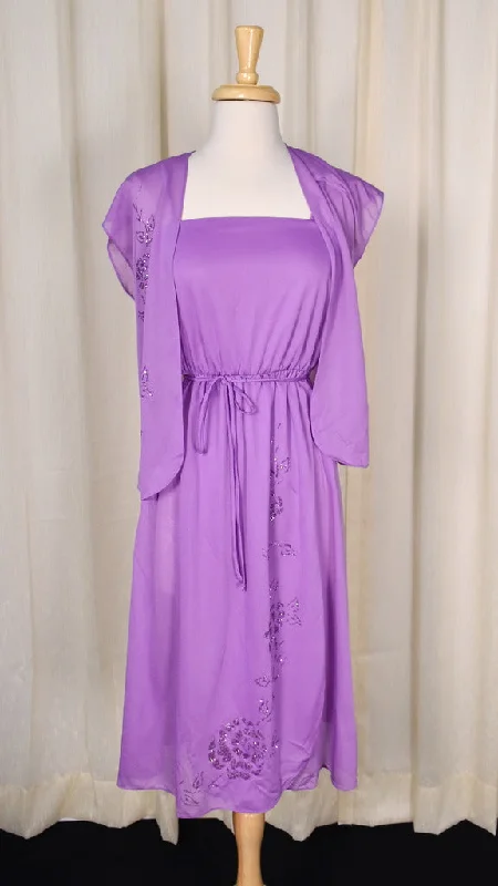 1970s Glitter Vintage Disco Dress Set