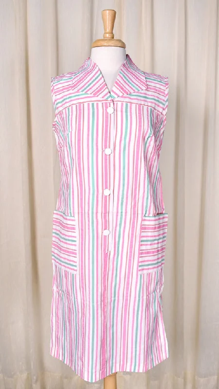 NWOT Vintage 1960s Pink Striped Dress