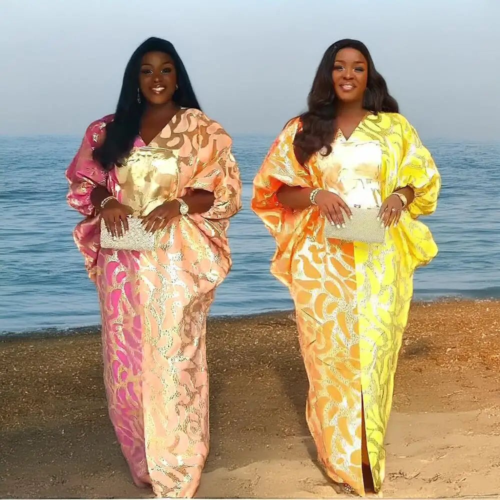 African Dresses for Women – Elegant Jacquard Plus Size