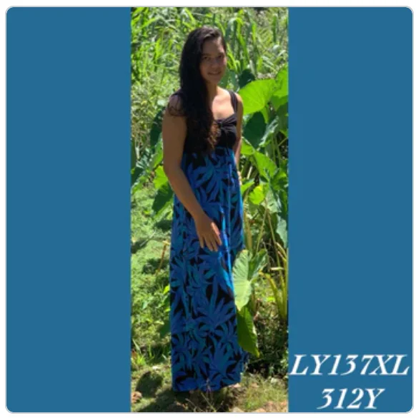 LY137XL - 312Y , Lycra top tie front dress floor length