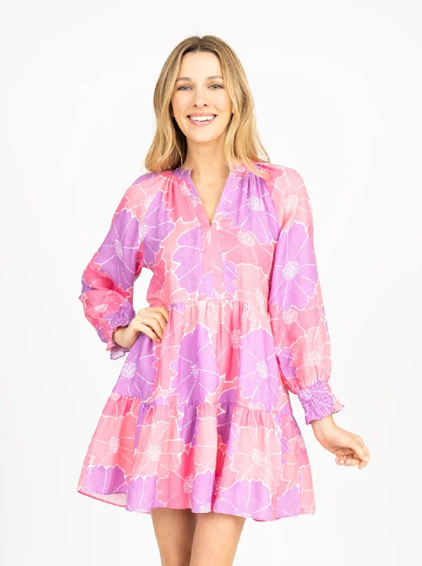 Megan Dress - Glowing Gardenia in Pink