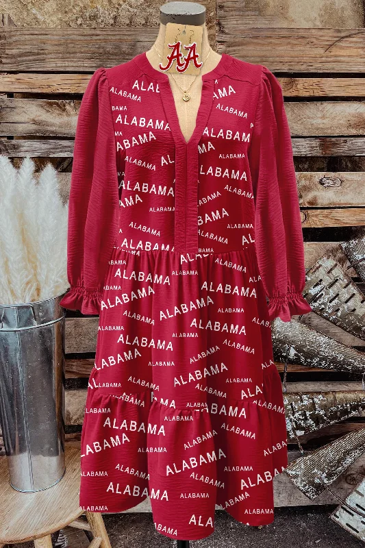 Classic Alabama Print Textured Dress