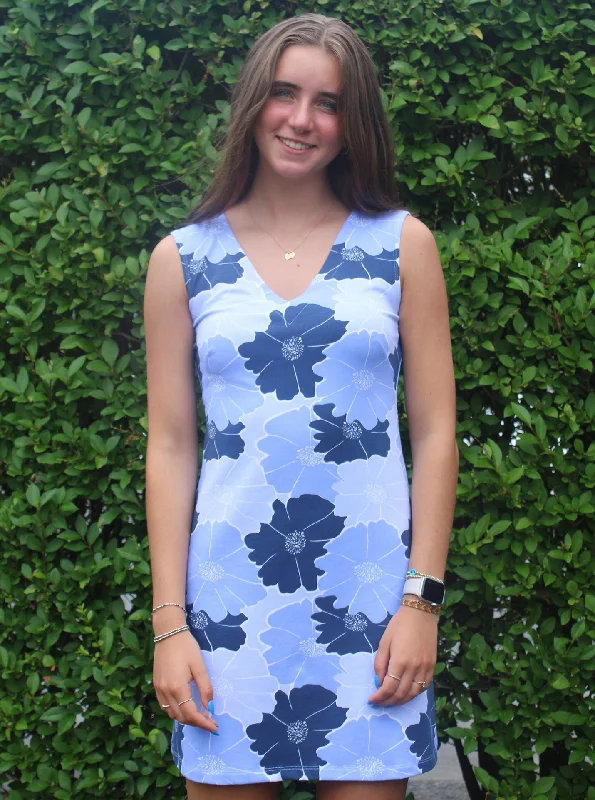 Paradise Dress in Glowing Gardenia Blue