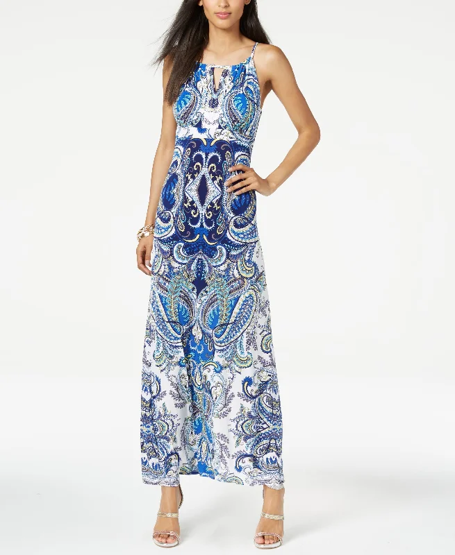 Petite Paisley Print Keyhole Dress