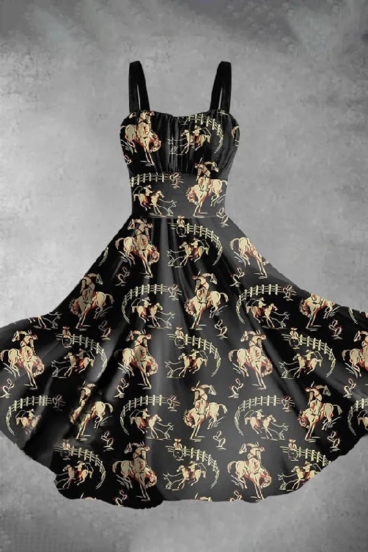 Retro Rodeo Print Dress