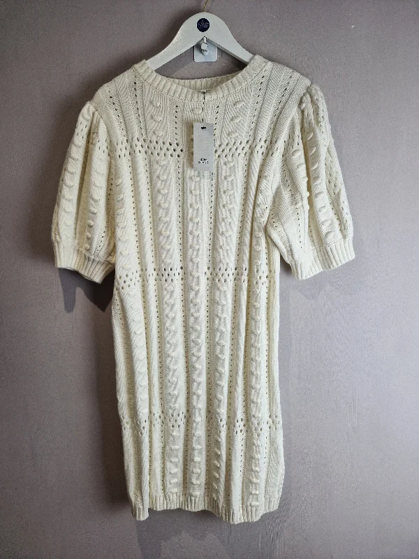 River Island Cream knitted jumper dress, new - size Large (12)