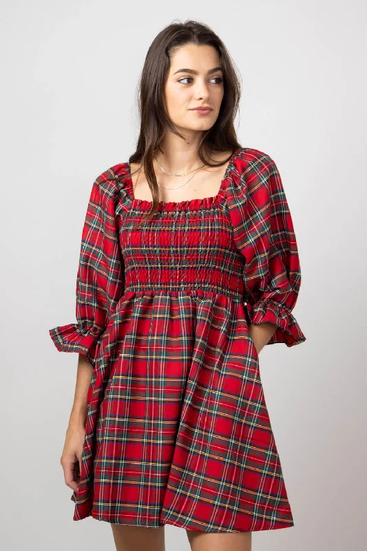 Simply Southern Holiday Dress for Women in Plaid | PP-0224-DRS-HOL-PLD