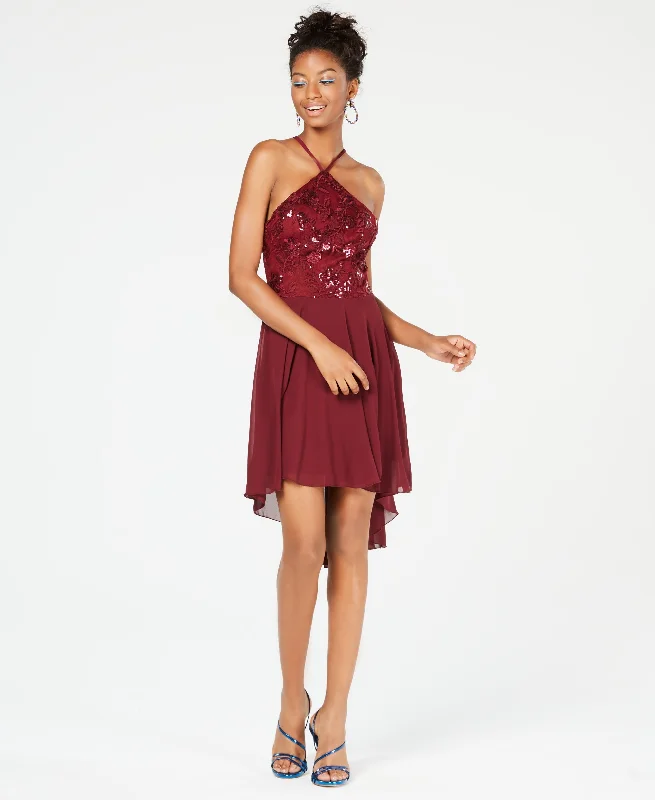 Speechless Juniors Strappy Sequin High Low Dress