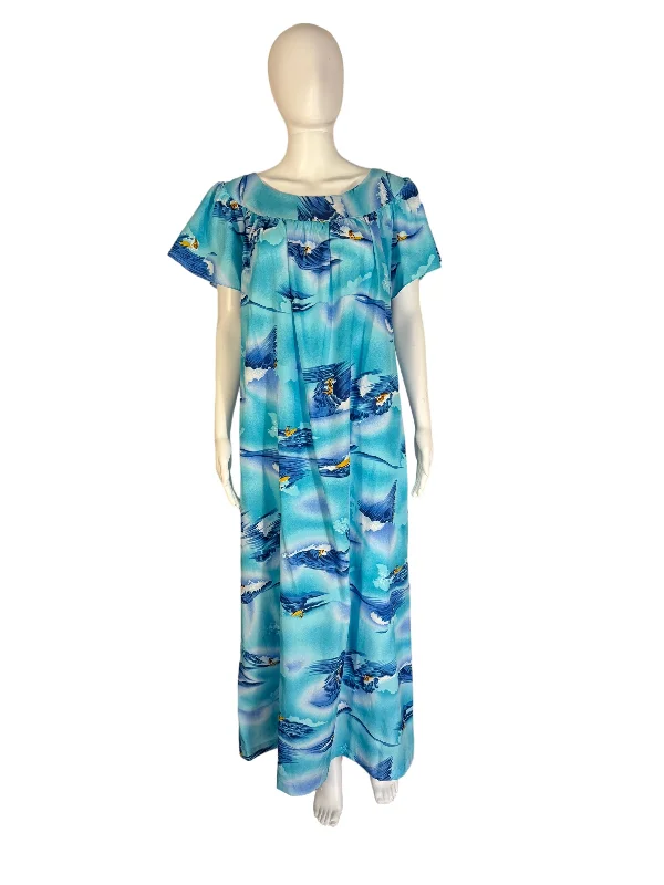 Vintage Hawaiian Day Dress Hawaii Surfers Surfing