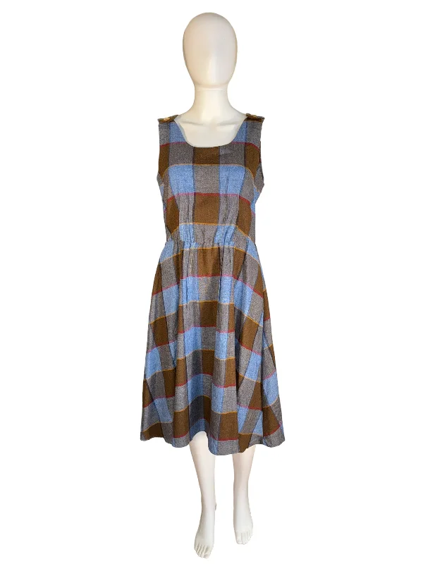 Vintage Plaid Dress 1980s Plaid Schoolgirl Dress Cosplay