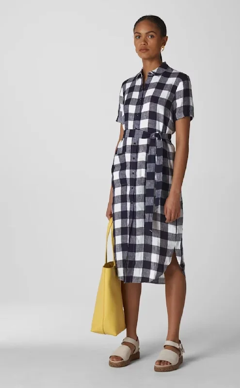 Whistles checked linen dress - size 8