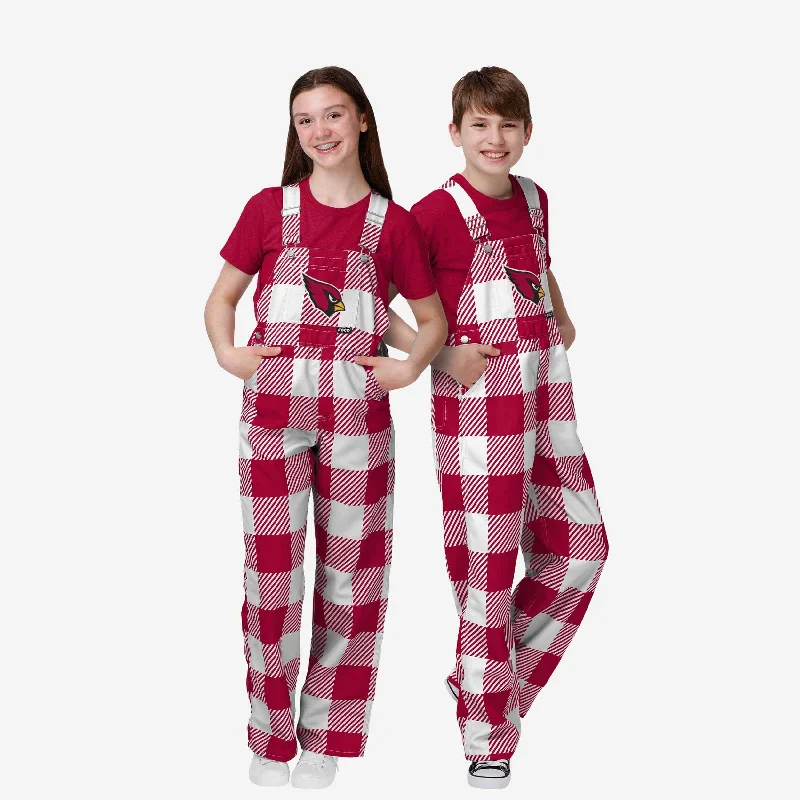 Arizona Cardinals Youth Plaid Bib Overalls Elegant Satin Jumpsuit