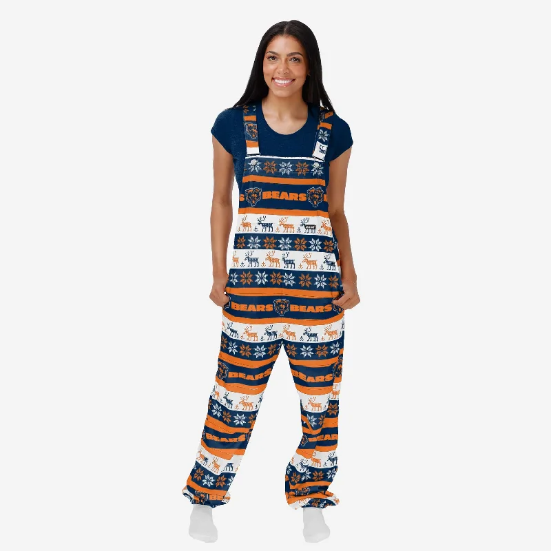 Chicago Bears Womens Ugly Home Gating Bib Overalls Sleeveless Linen Jumpsuit