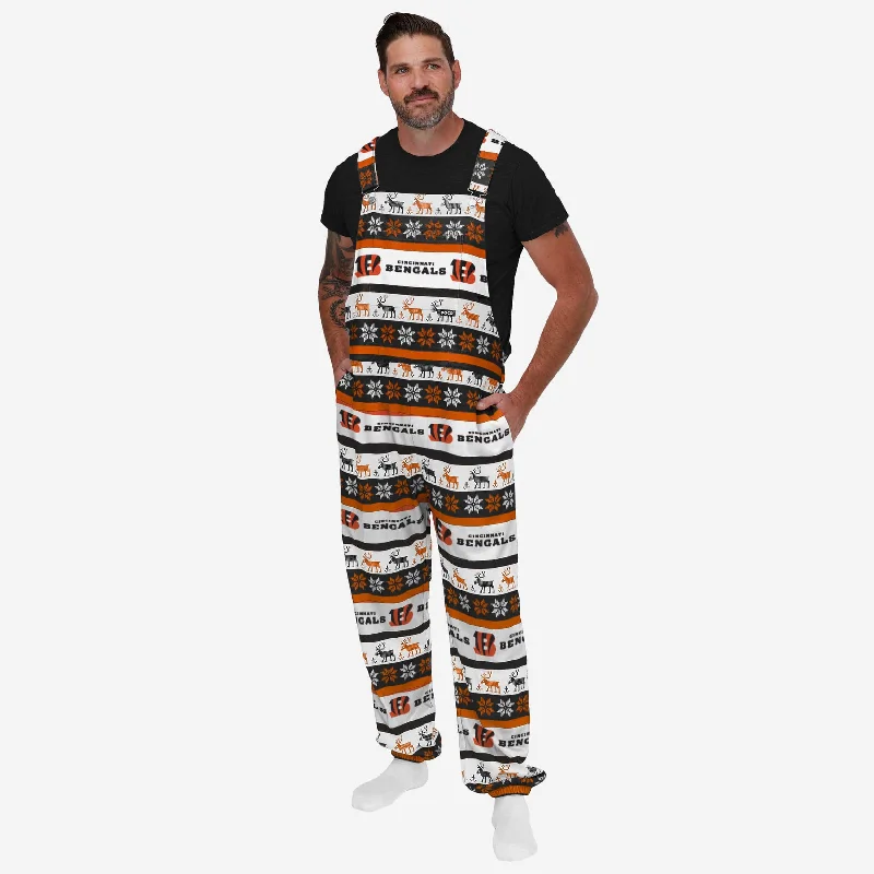 Cincinnati Bengals Mens Ugly Home Gating Bib Overalls Modern Sleek Overalls