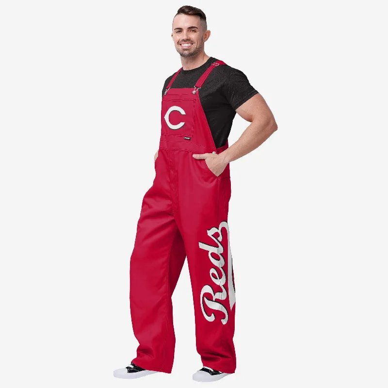 Cincinnati Reds Mens Big Logo Bib Overalls Cozy Thermal Overalls