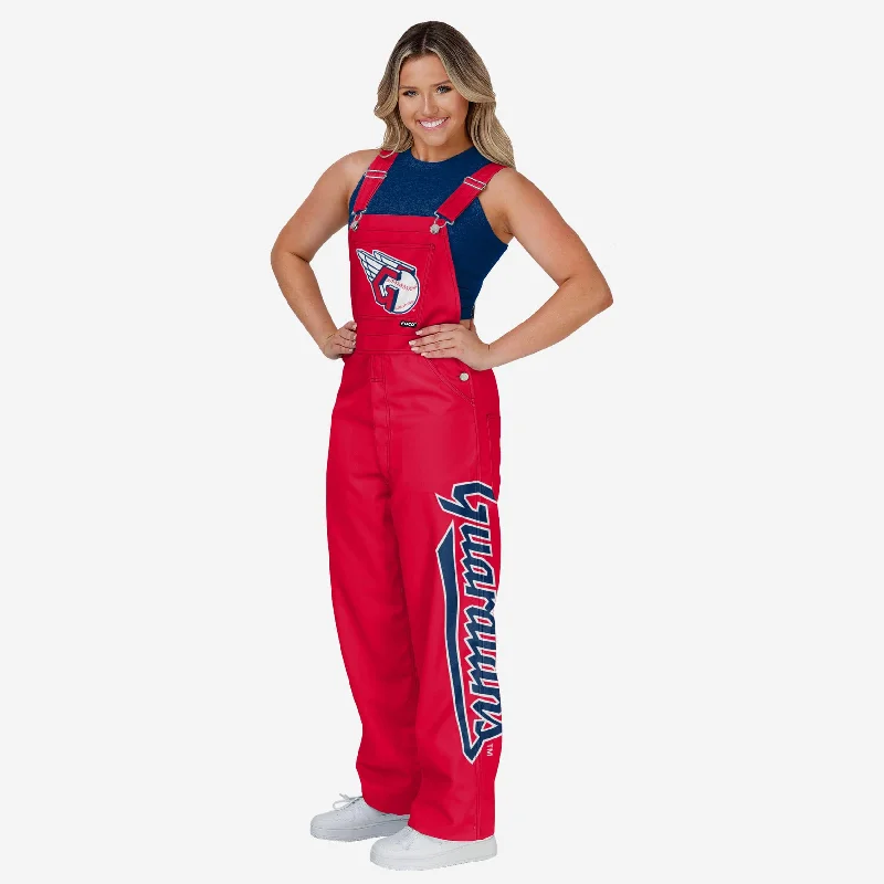 Cleveland Guardians Womens Big Logo Bib Overalls Comfy Lounge Overalls
