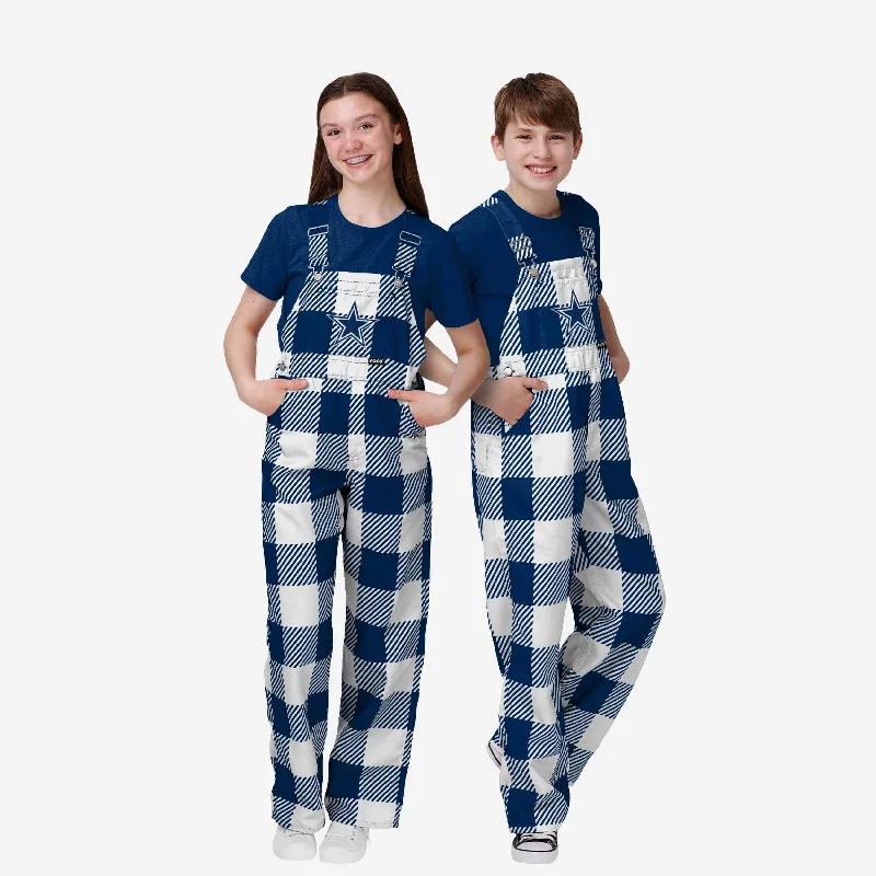 Dallas Cowboys Youth Plaid Bib Overalls Cropped Cotton Overalls