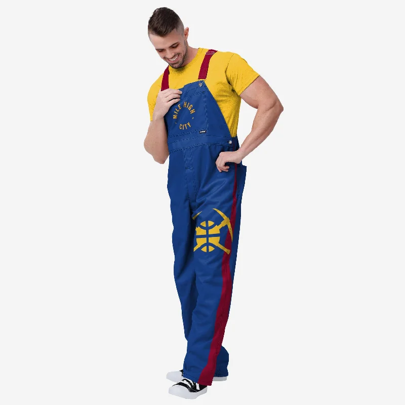 Denver Nuggets Mens Team Stripe Bib Overalls Elegant Tailored Jumpsuit