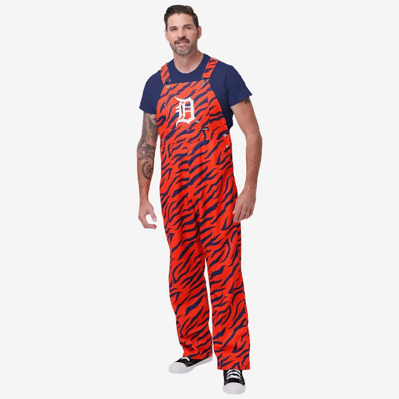 Detroit Tigers Mens Tiger Stripe Thematic Bib Overalls Minimalist Cotton Overalls