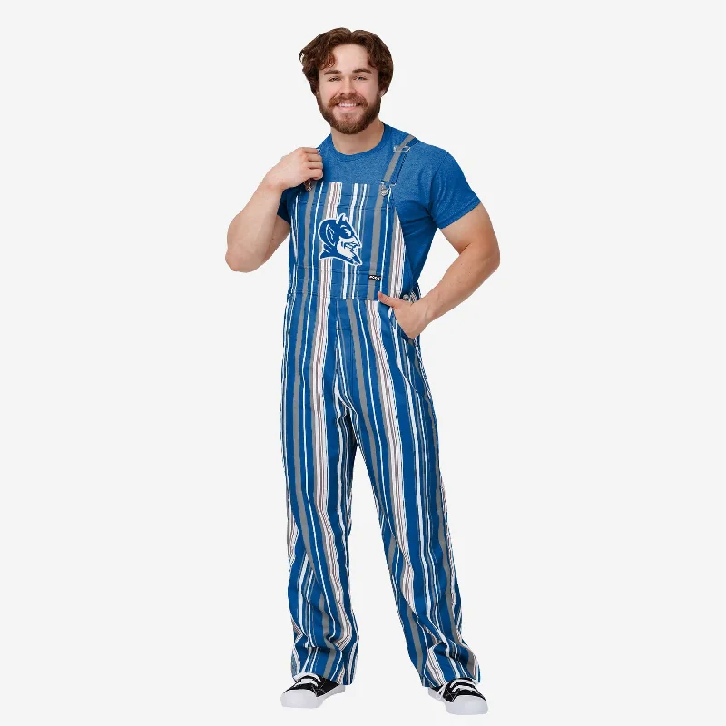 Duke Blue Devils Mens Hyper Stripe Bib Overalls Comfy Lounge Overalls