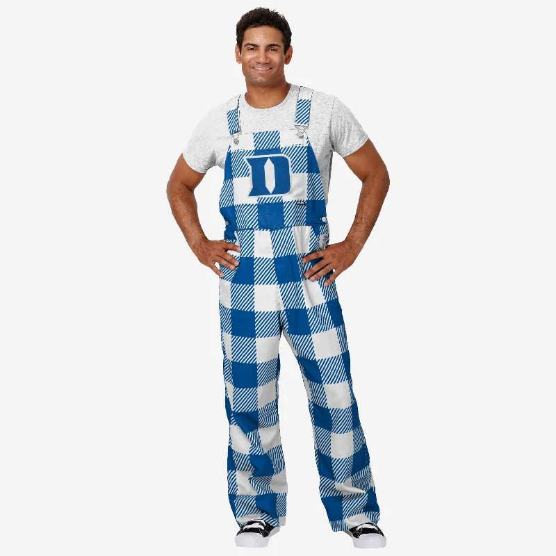 Duke Blue Devils Mens Plaid Bib Overalls Cozy Knit Overalls