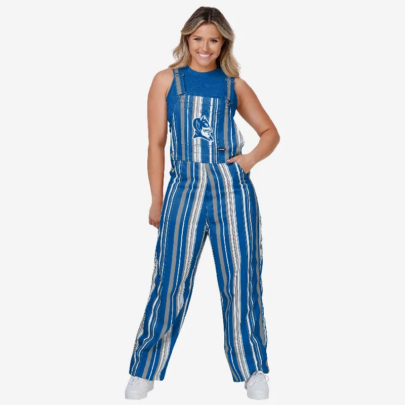 Duke Blue Devils Womens Hyper Stripe Bib Overalls Relaxed Corduroy Romper