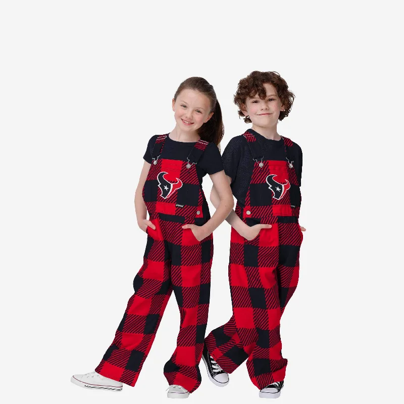 Houston Texans Buffalo Youth Plaid Bib Overalls Adjustable Fit Overalls