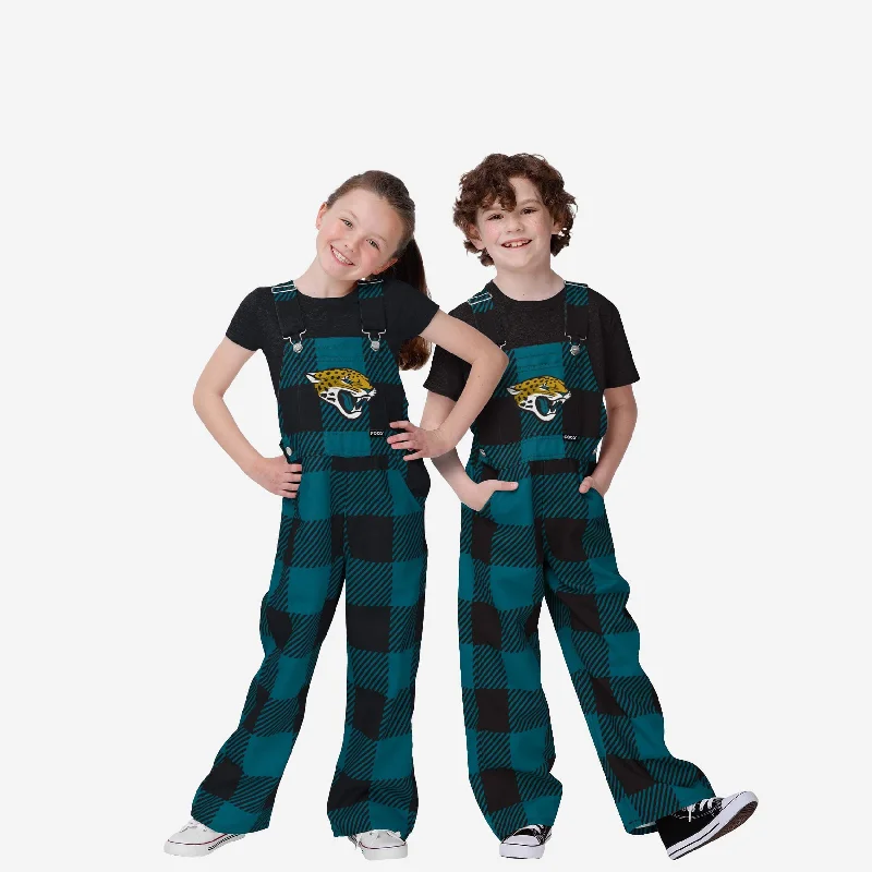 Jacksonville Jaguars Buffalo Youth Plaid Bib Overalls Vintage Wash Jumpsuit