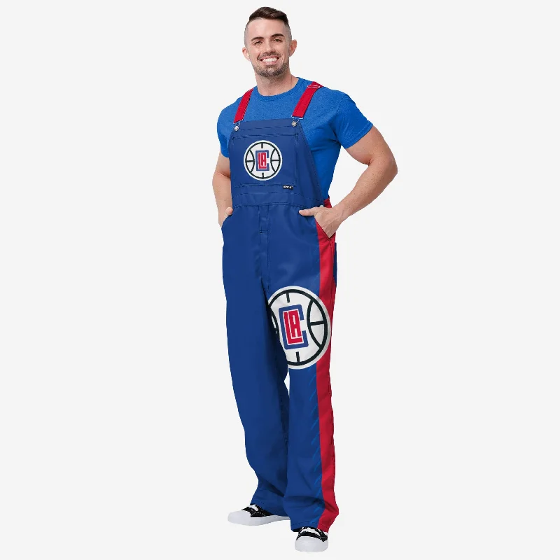 Los Angeles Clippers Mens Team Stripe Bib Overalls Side Button Overalls