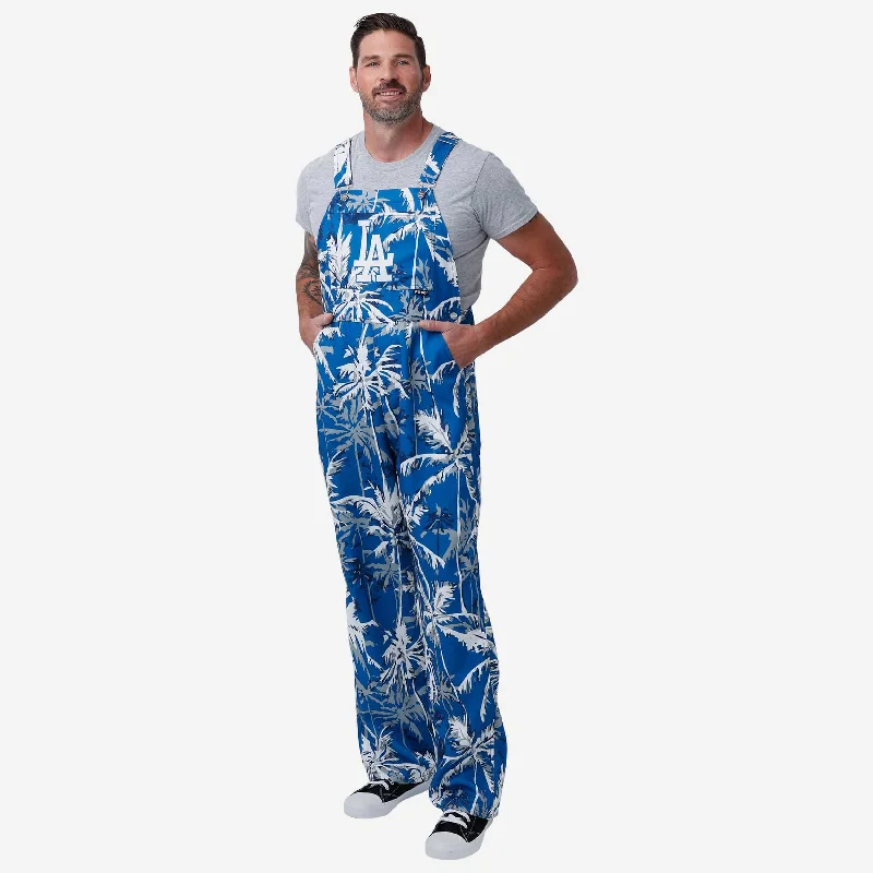 Los Angeles Dodgers Mens Palm Tree Thematic Bib Overalls Sleeveless Summer Overalls