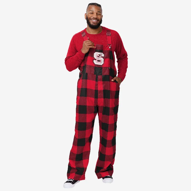NC State Wolfpack Mens Plaid Bib Overalls Boho Printed Jumpsuit