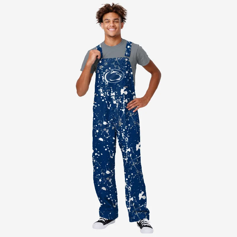 Penn State Nittany Lions Mens Paint Splatter Bib Overalls Cozy Knit Overalls