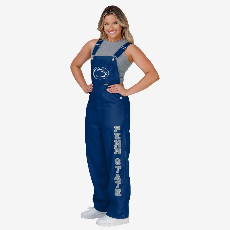 Penn State Nittany Lions Womens Big Logo Bib Overalls Edgy Black Overalls