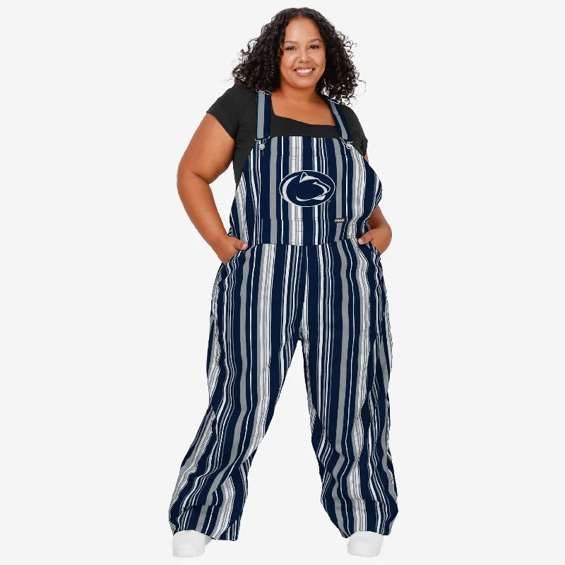 Penn State Nittany Lions Womens Hyper Stripe Bib Overalls Sleeveless Fitted Overalls