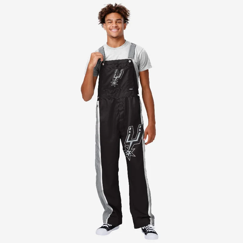 San Antonio Spurs Mens Team Stripe Bib Overalls Relaxed Fit Jumpsuit