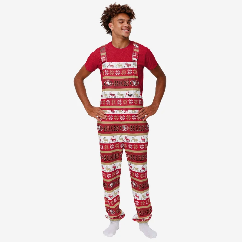 San Francisco 49ers Mens Ugly Home Gating Bib Overalls Oversized Casual Overalls
