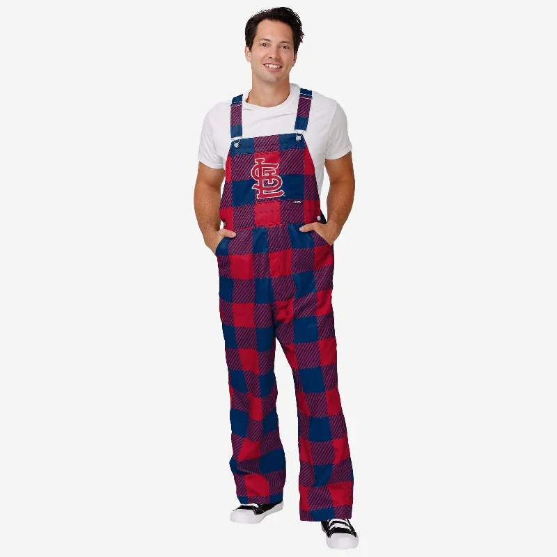 St Louis Cardinals Mens Plaid Bib Overalls Classic Bib Overalls