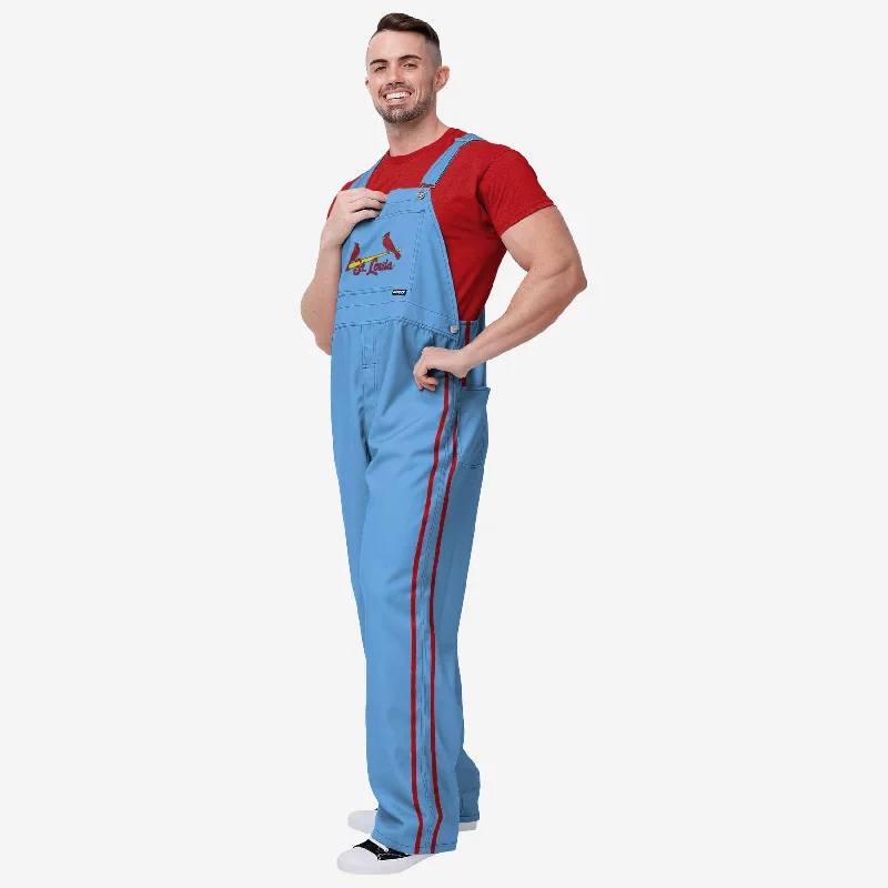 St Louis Cardinals Powder Blue Mens Big Logo Bib Overalls Paperbag Waist Overalls