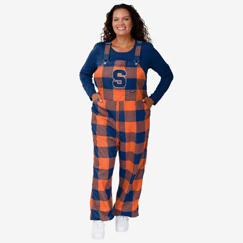 Syracuse Orange Womens Plaid Bib Overalls Chic Monochrome Overalls