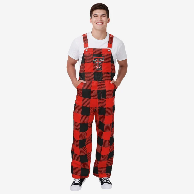 Texas Tech Red Raiders Mens Plaid Bib Overalls Soft Modal Overalls