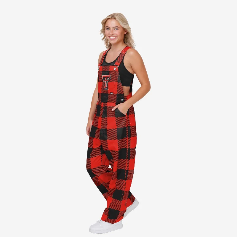 Texas Tech Red Raiders Womens Plaid Bib Overalls Lightweight Summer Overalls