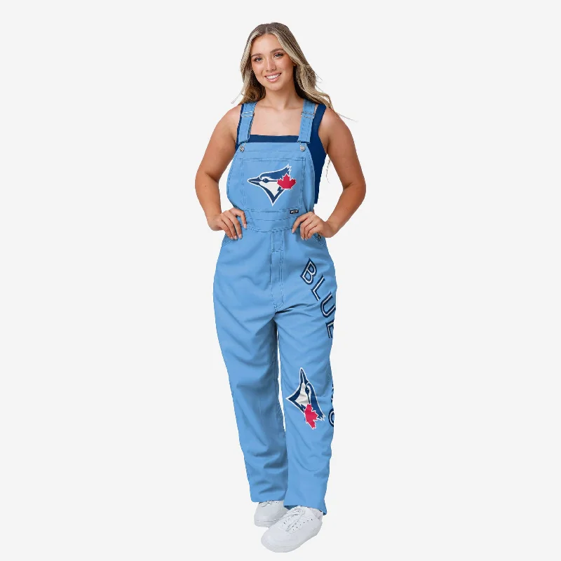 Toronto Blue Jays Womens Big Logo Bib Overalls Elegant Drape Jumpsuit